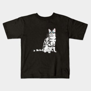 American Shorthair Cat Kids T-Shirt